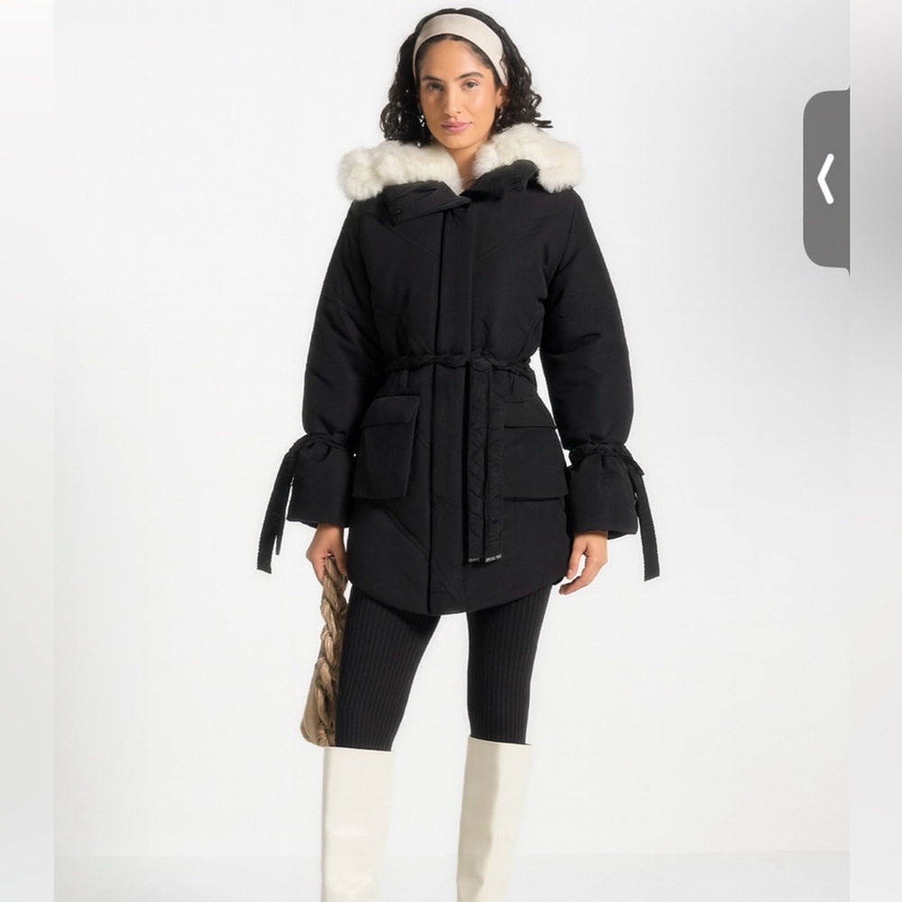 Maniere de voir long faux fur coat